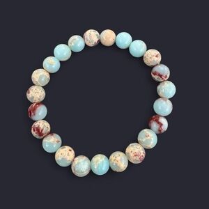 Imperial Jasper Gemstone Bead Bracelet 8mm